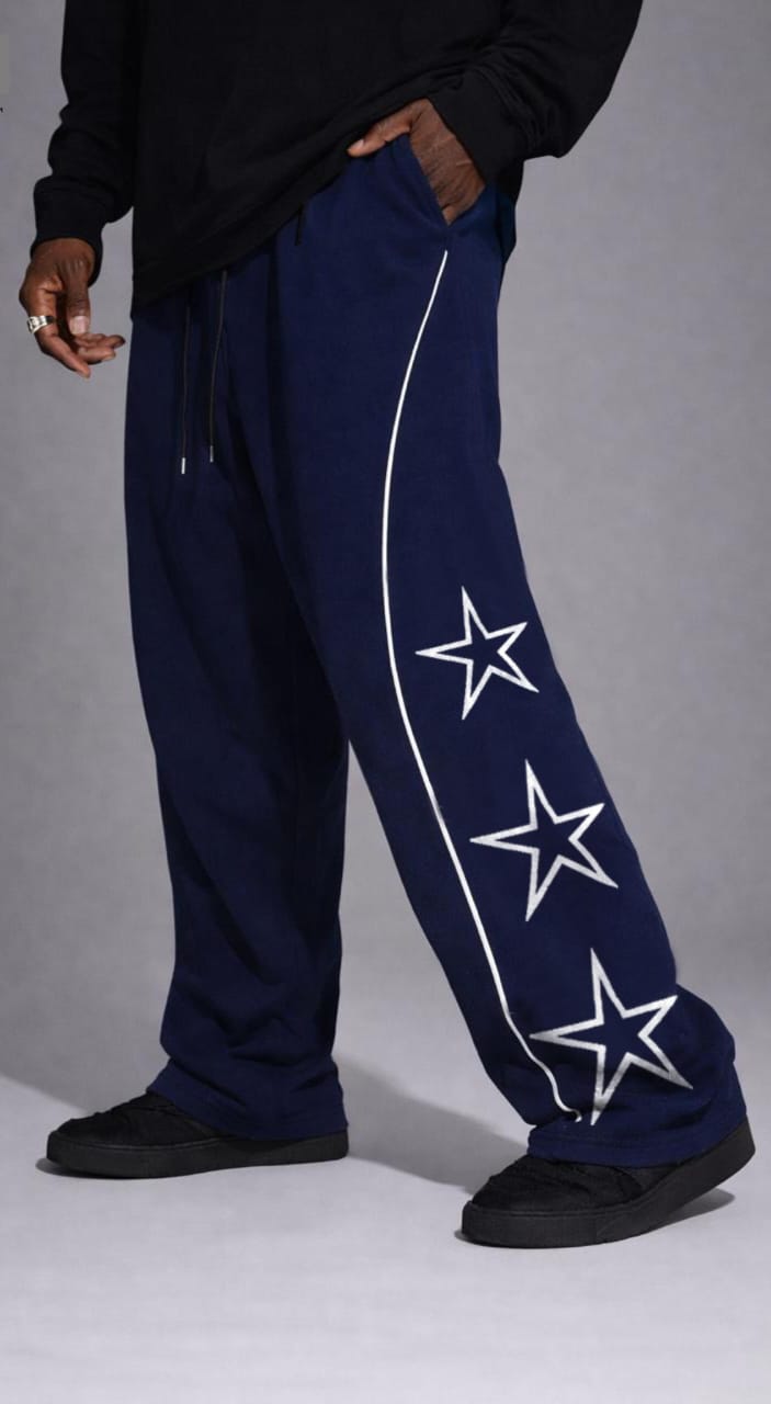 Side Star printed wideleg trousers
