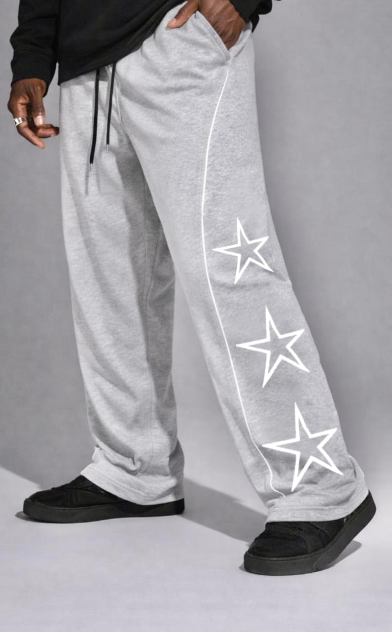 Side Star printed wideleg trousers