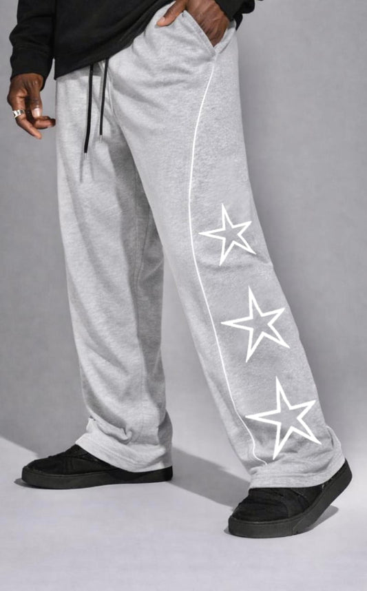 Side Star printed wideleg trousers