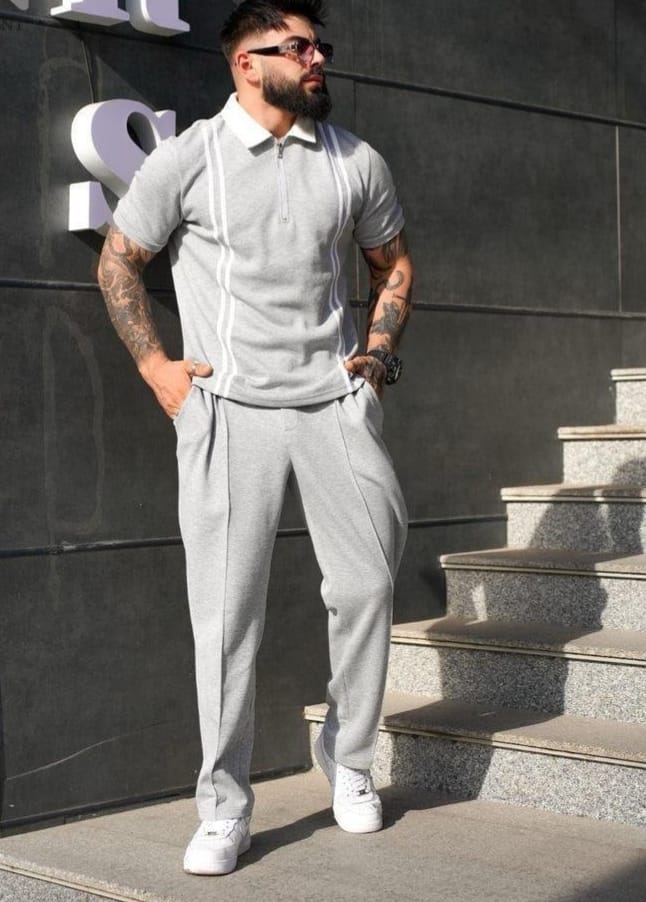 Zip Stripe style track suit