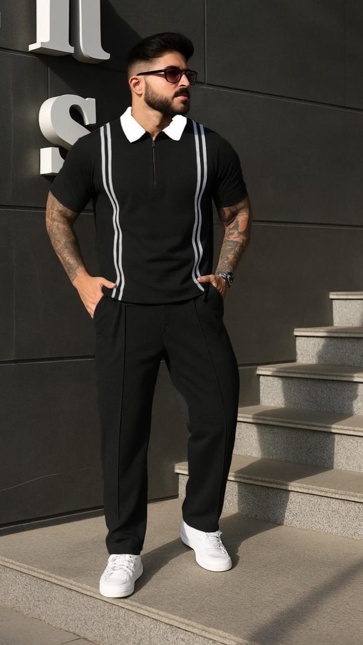 Zip Stripe style track suit